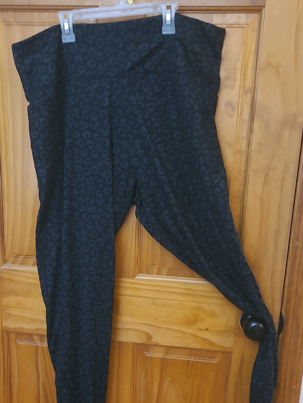 High-Rise Black Leopard-Print Stretch Leggings